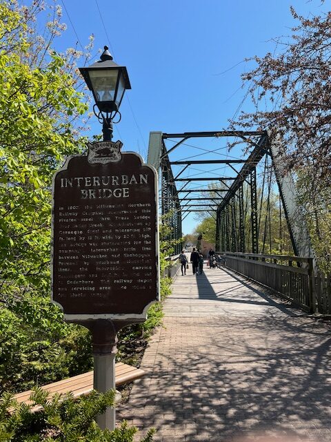 Interurban Bridge over Cedar Creek, downtown Cedarburg, Wisconsing